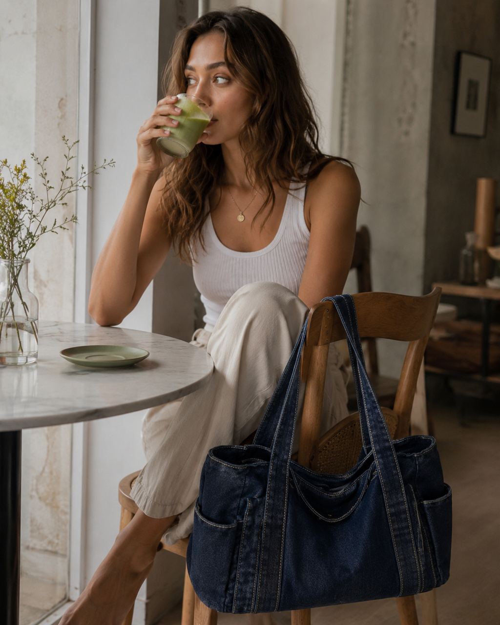 THE MATCHA DENIM TOTE